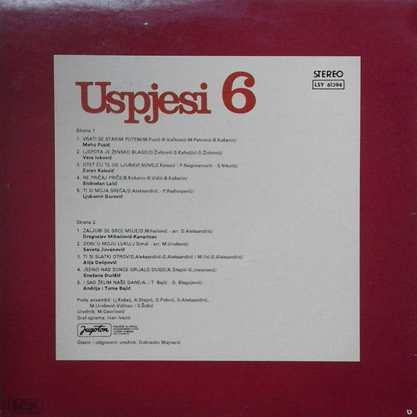 Various : Uspjesi 6 (LP, Comp)