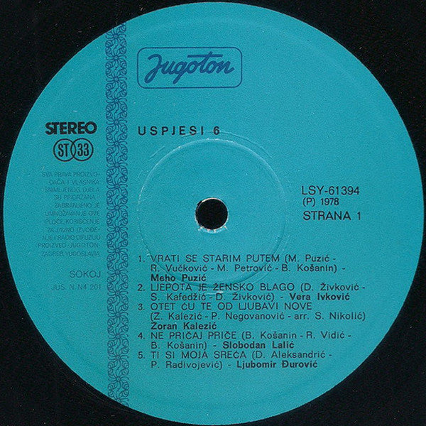 Various : Uspjesi 6 (LP, Comp)