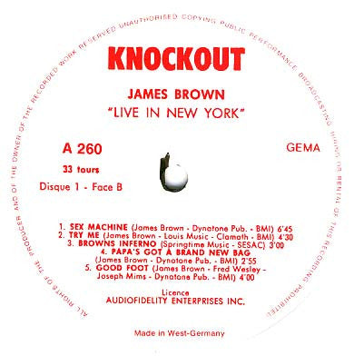 James Brown : Live In New York (2xLP)