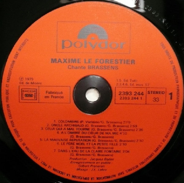 Maxime Le Forestier : Chante Brassens (LP, Album)