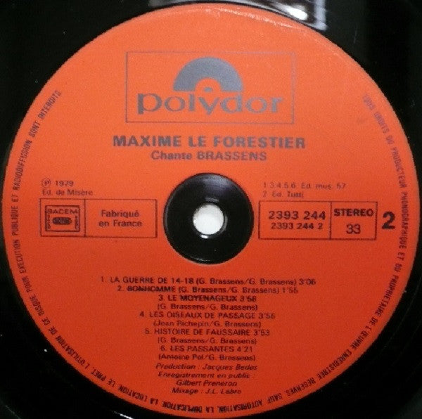 Maxime Le Forestier : Chante Brassens (LP, Album)