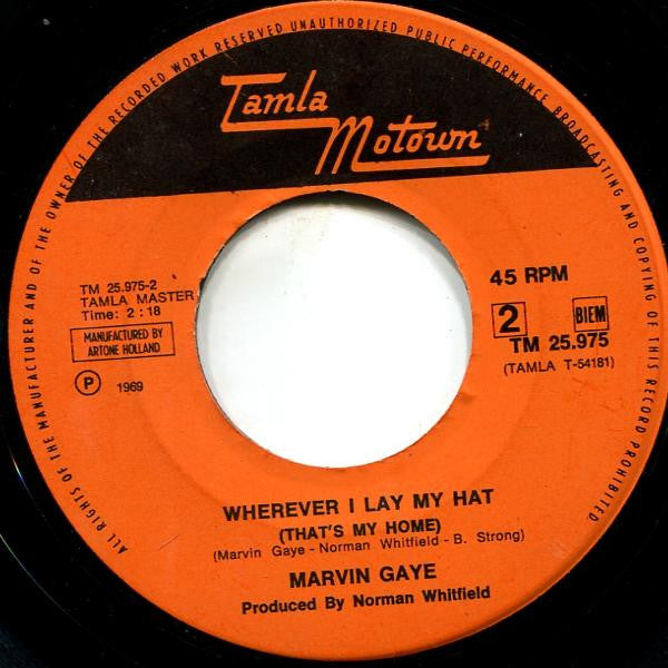 Marvin Gaye : Too Busy Thinking About My Baby / Wherever I Lay My Hat (That's  My Home) (7", Single, Mono)