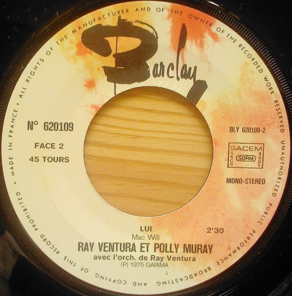 Ray Ventura Présente Polly Muray : Retro 75 / Lui (7", Single)