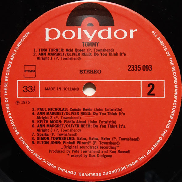 Various : Tommy (Original Soundtrack Recording) (2xLP, Album)