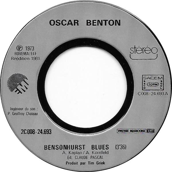 Oscar Benton : Bensonhurst Blues (7", Single, RE)