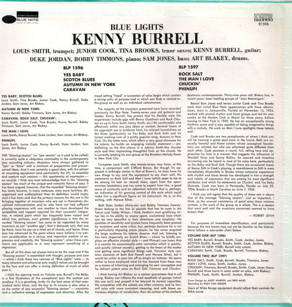 Kenny Burrell : Blue Lights (Volume 1) (LP, Album, RE)