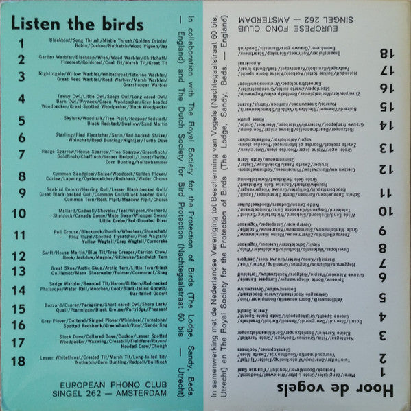 Hans A. Traber : Listen The Birds 5 = Hoor De Vogels 5 (7")
