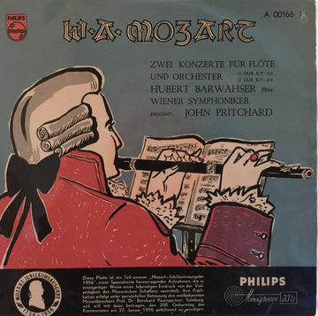 Wolfgang Amadeus Mozart, Hubert Barwahser, Wiener Symphoniker, John Pritchard : Zwei Konzerte Für Flöte Und Orchester G Dur K.V. 313 •  D Dur K.V. 314 (LP, Mono, RE)