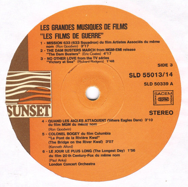 Various : Les Grandes Musiques De Films / Les Classiques Du Cinéma Les Films De Guerre (2xLP, Comp, Gat)