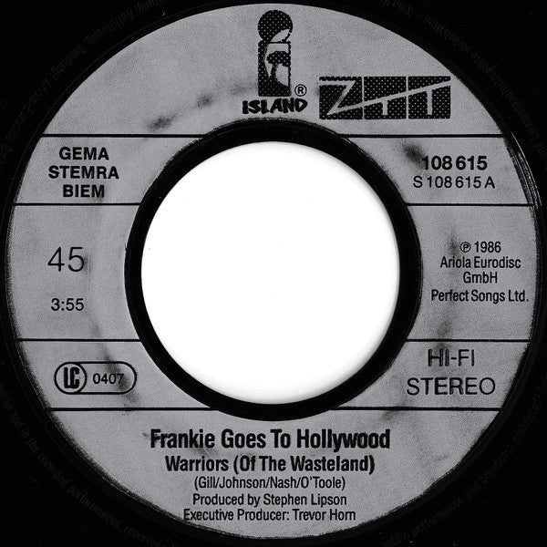 Frankie Goes To Hollywood : Warriors (Of The Wasteland) (7", Single)