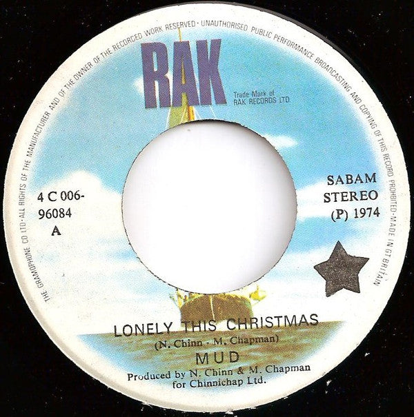 Mud : Lonely This Christmas (7", Single)