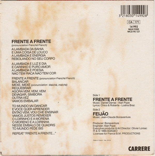Chico Et Roberta* : Frente A Frente (7", Single)