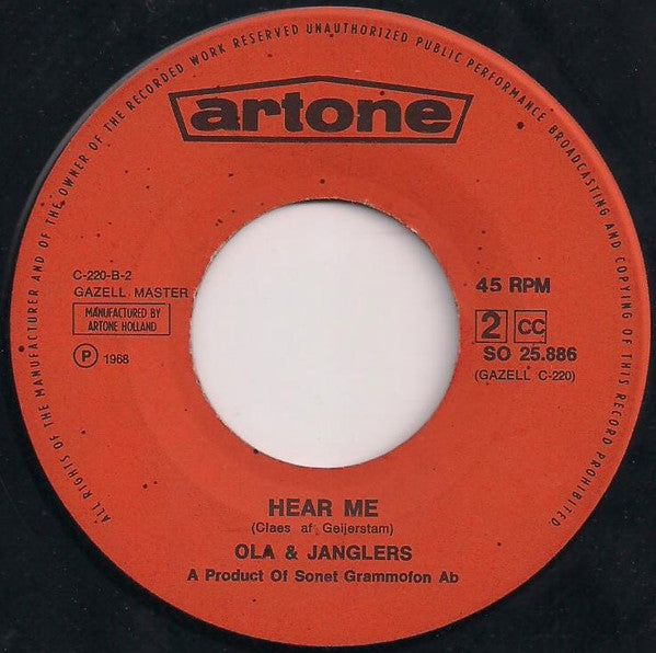 Ola & The Janglers : Let's Dance / Hear Me (7", Single)