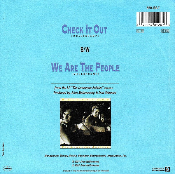 John Cougar Mellencamp : Check It Out (7", Single)