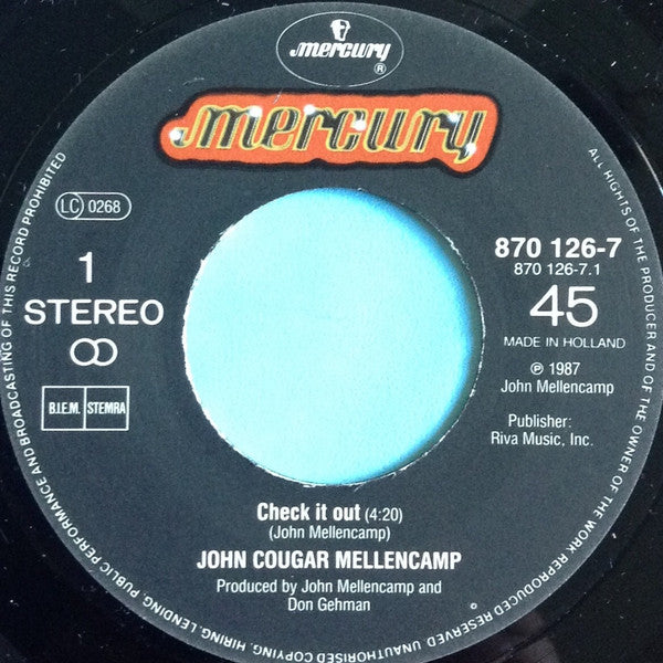 John Cougar Mellencamp : Check It Out (7", Single)