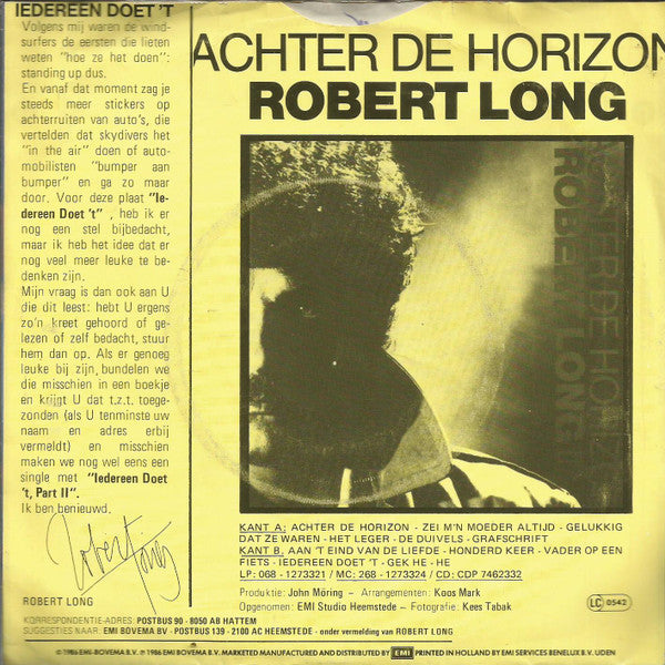 Robert Long : Iedereen Doet 't  (7", Single)
