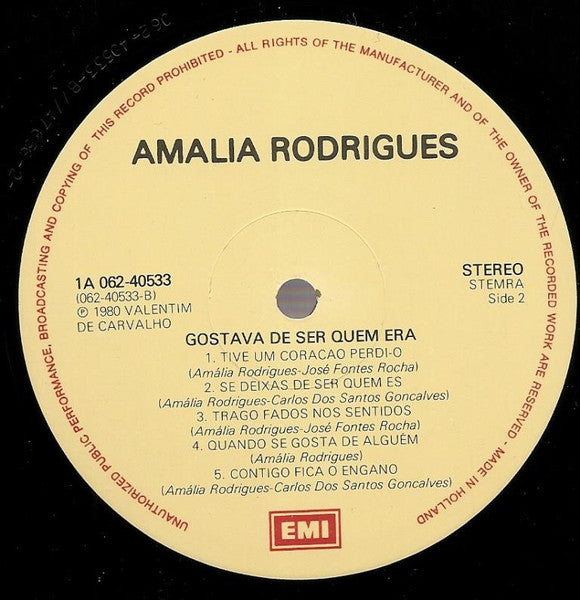 Amalia* : Gostava De Ser Quem Era (LP, Album)