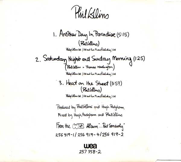 Phil Collins : Another Day In Paradise (CD, Single)