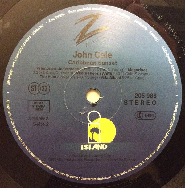 John Cale : Caribbean Sunset (LP, Album)