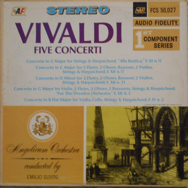 Antonio Vivaldi, Orchestra Dell'Angelicum Di Milano Conducted By Emilio Suvini : Five Concerti (LP, Album)