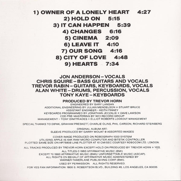 Yes : 90125 (CD, Album, RE)
