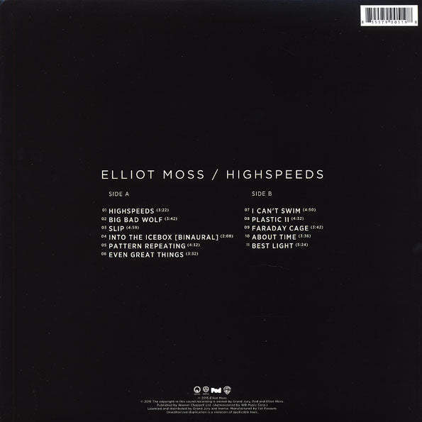 Elliot Moss : Highspeeds (LP, Album, Cle)
