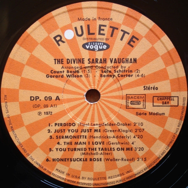 Sarah Vaughan : The Divine (2xLP, Comp, Gat)