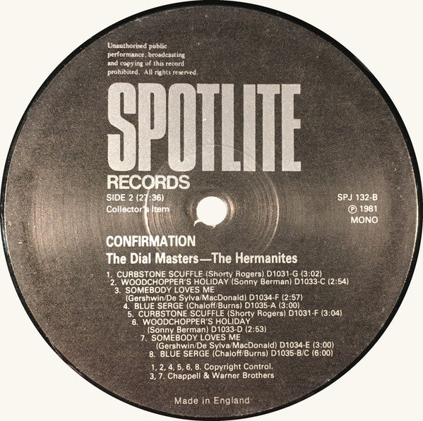 Tempo Jazz Men And The Hermanites : Confirmation • All Known Takes Collectively On Record For The First Time (LP, Comp, Mono)