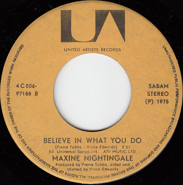 Maxine Nightingale : Right Back Where We Started From (7", Single)