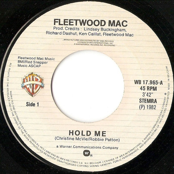 Fleetwood Mac : Hold Me (7", Single)