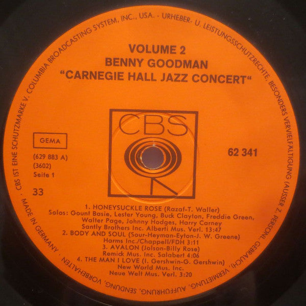 Benny Goodman : The Famous 1938 Carnegie Hall Jazz Concert (2xLP, RE, Gat)