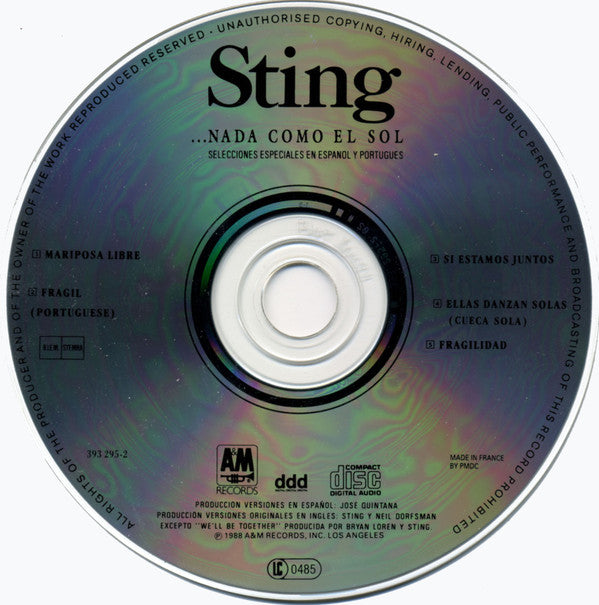 Sting : ...Nada Como El Sol (Selecciones Especiales En Espanol Y Portugues) (CD, MiniAlbum)