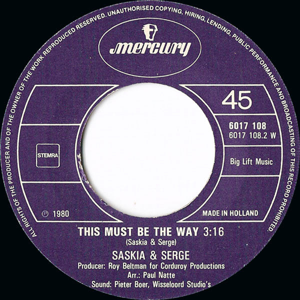 Saskia & Serge : Mama He's A Soldier Now (7", Single)