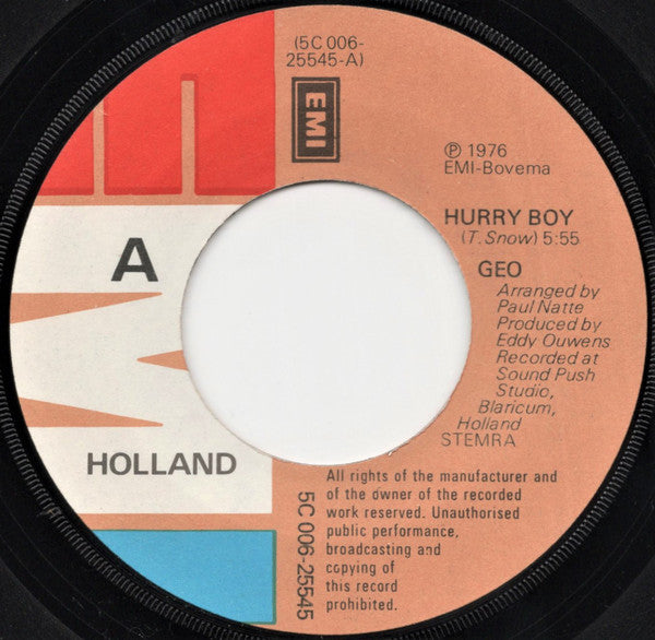Geo (4) : Hurry Boy (7", Single)