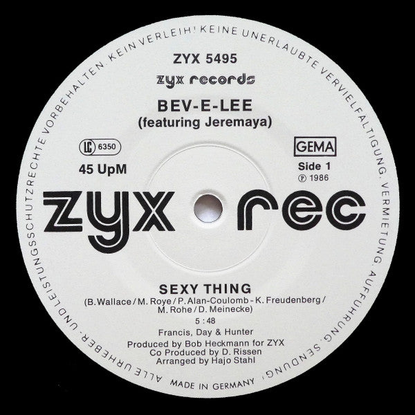 Bev-E-Lee featuring Jeremaya : Sexy Thing (12", Single)