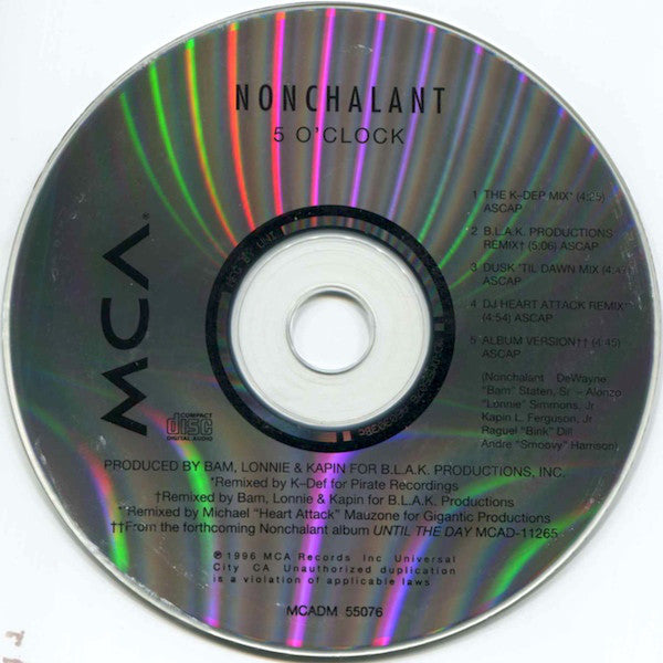 Nonchalant : 5 O'Clock (CD, Maxi, Car)