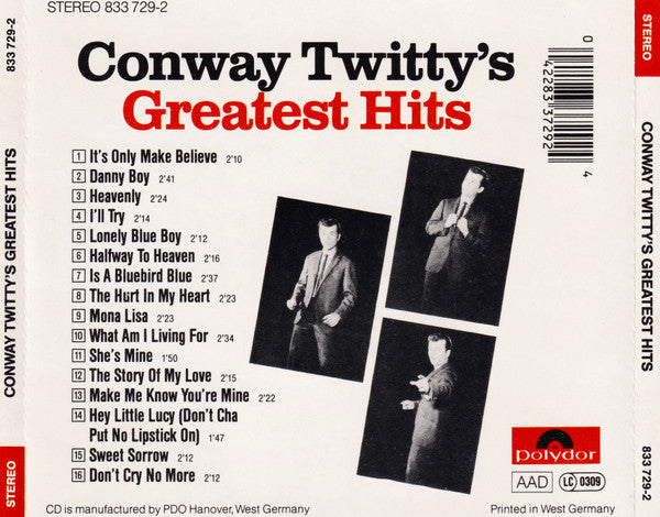 Conway Twitty : Conway Twitty's Greatest Hits (CD, Comp)