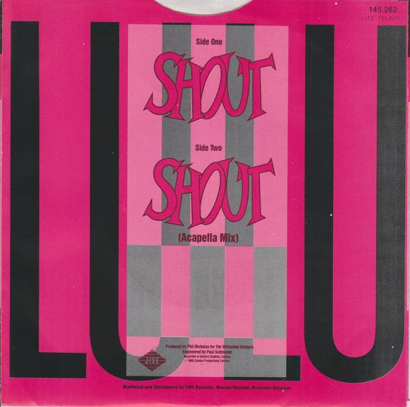 Lulu : Shout (1986 Re-Recording) (7", Single)