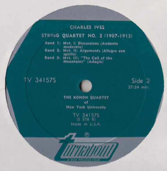Charles Ives - The Kohon String Quartet : String Quartet No. 1 "A Revival Service" /  String Quartet No. 2 (LP, RE)