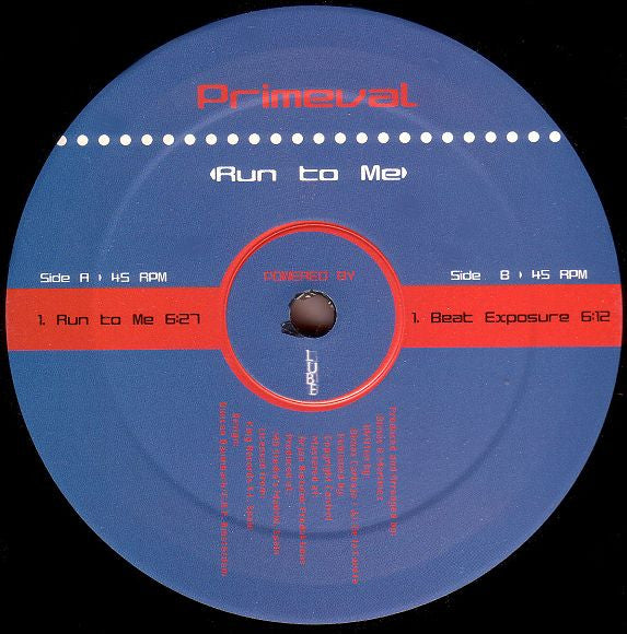 Primeval : Run To Me (12")