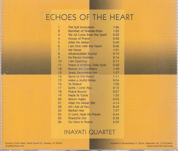 Inayati Quartet : Echoes Of The Heart (CD, Album)