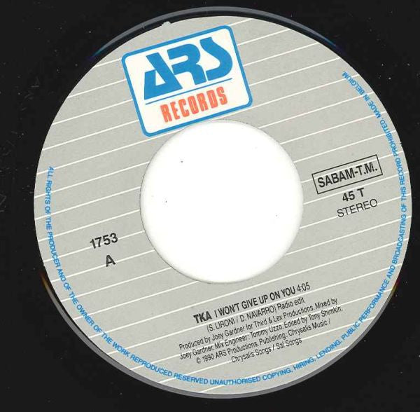 TKA : I Won't Give Up On You (7", Single)
