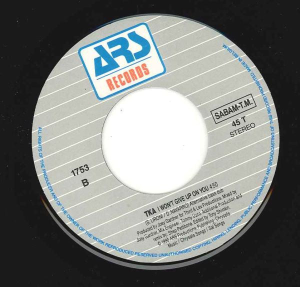 TKA : I Won't Give Up On You (7", Single)