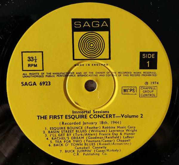Coleman Hawkins All Star Band : The First Esquire Concert - Volume 2 (LP)