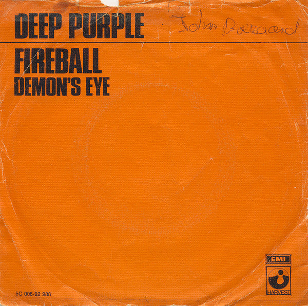 Deep Purple : Fireball (7", Single, Ora)