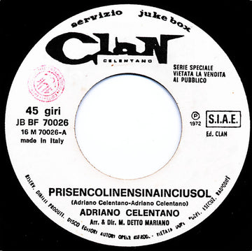 Adriano Celentano : Prisencólinensináinciúsol (7", Jukebox)