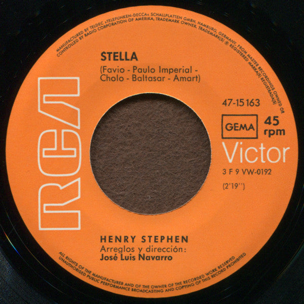 Henry Stephen : Un Vaso De Vino / Stella (7", Single)