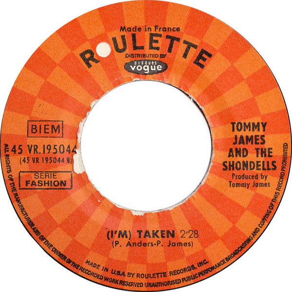 Tommy James & The Shondells : Crimson And Clover (7", Single)