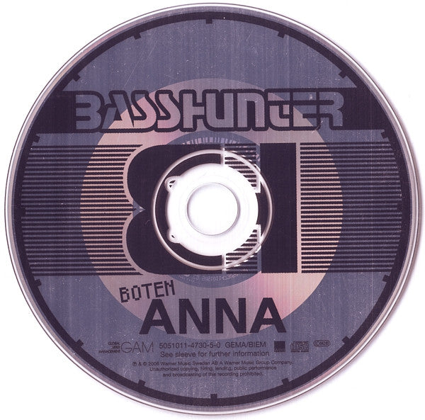 Basshunter : Boten Anna (CD, Single)