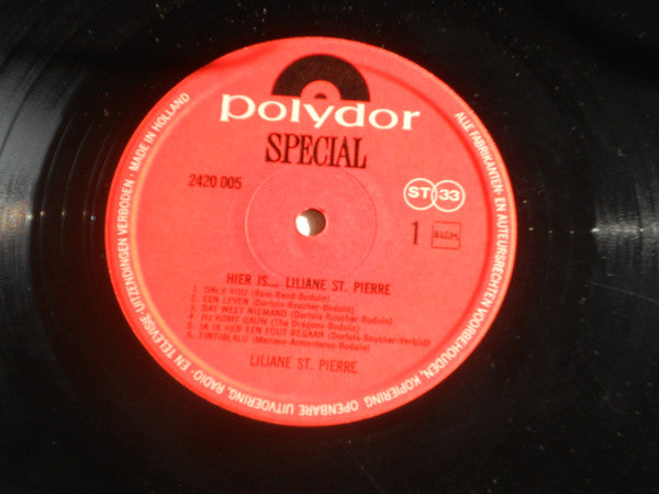 Liliane Saint-Pierre : Hier Is ... Liliane Saint-Pierre (LP, Album)